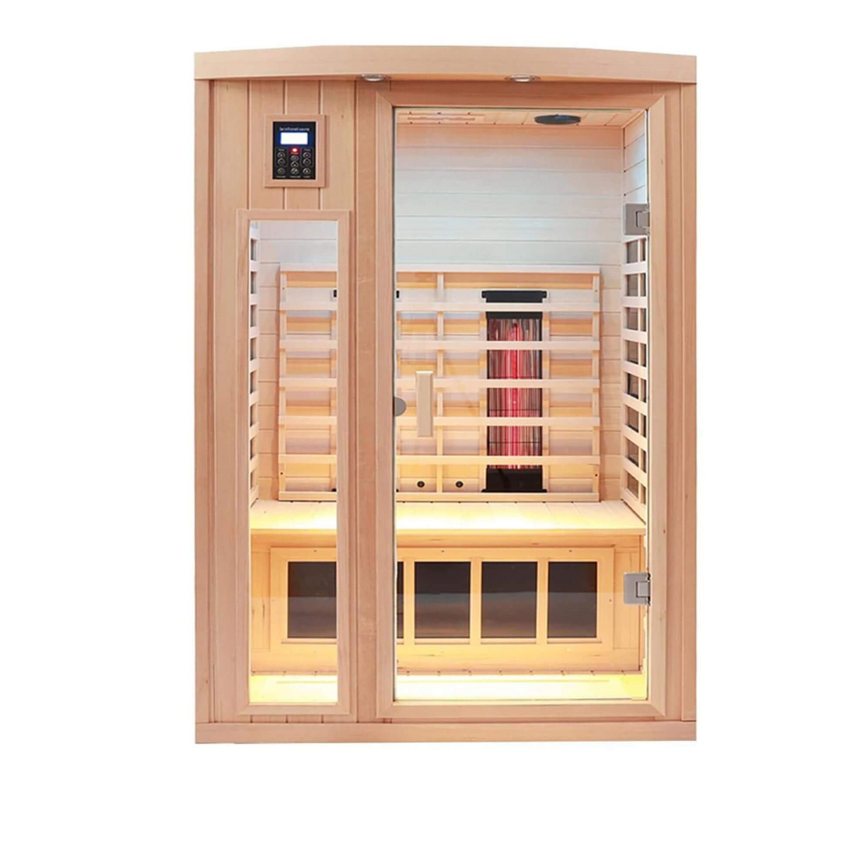Orien Premium 2-Person Low EMF FAR-Infrared Heat Wood Home Personal Spa Sauna With Ceramic Heaters, 1760W
