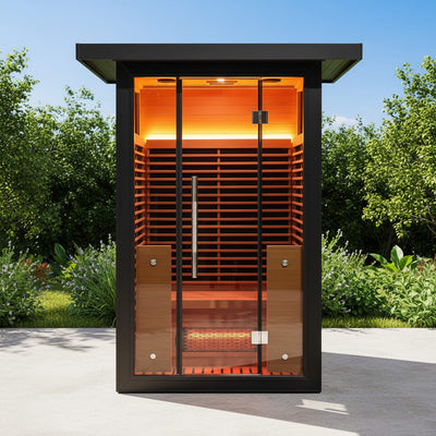 Lugano 2-Person Outdoor Full-Spectrum Infrared Sauna With Aluminum Alloy Exterior & WiFi (SAK14973)