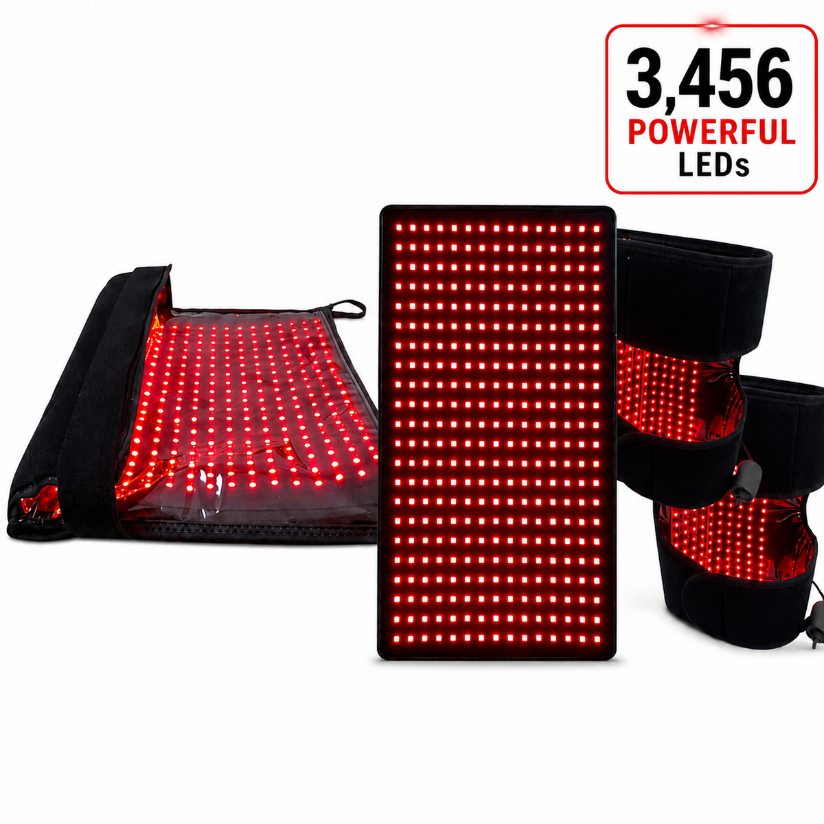Red Light Neuropathy and Circulation Support System for Feet, Calves, Lower Back. 3,456 LEDs in System