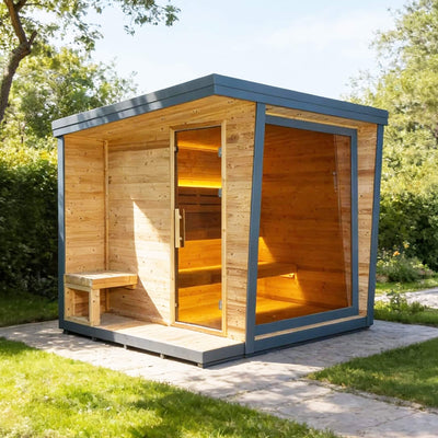 Noir Luxury 6-Person Outdoor Traditional Steam Sauna With 6KW 220V Sauna Heater And Stones (SAK39275)