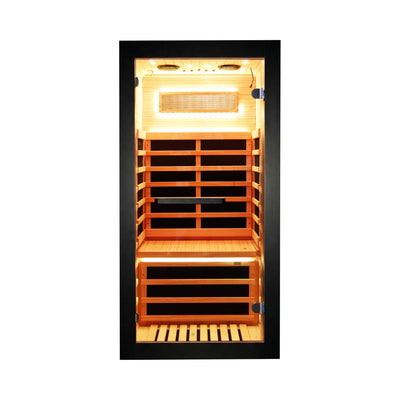 Solara Single-Person Chilean Pine Infrared Sauna Cabin (SAK57926)