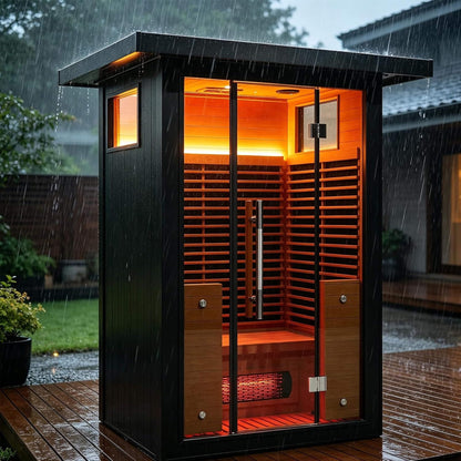 Lugano 2-Person Outdoor Full-Spectrum Infrared Sauna With Aluminum Alloy Exterior & WiFi (SAK14973)