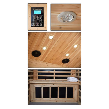 Vexa Luxury 2-Person Outdoor Low EMF Hemlock Infrared Sauna With Bluetooth And Chromotherapy Light