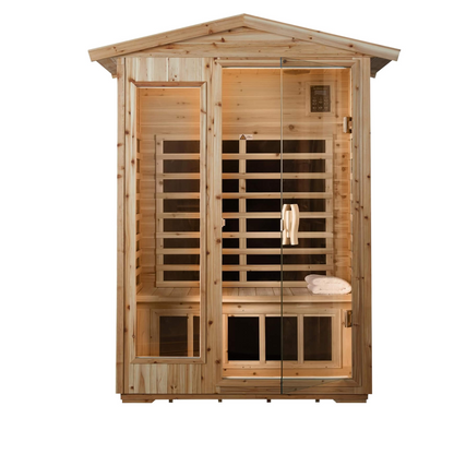 Vexa Luxury 2-Person Outdoor Low EMF Hemlock Infrared Sauna With Bluetooth And Chromotherapy Light