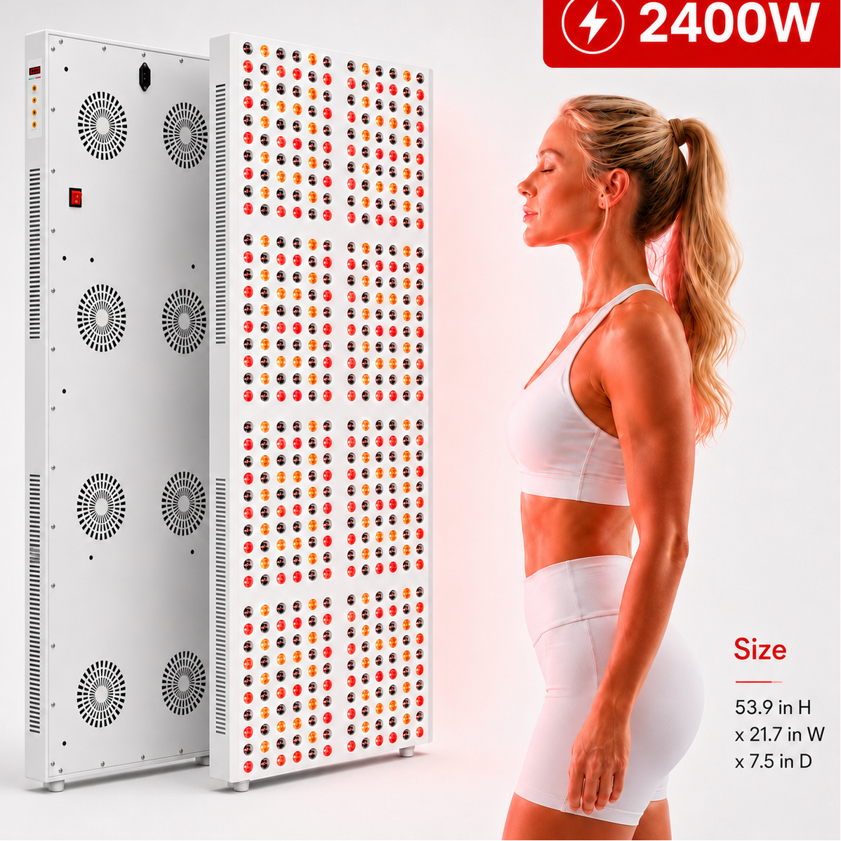 Red Light Therapy & Near Infrared Light Therapy Panel, Full Body, 2400W