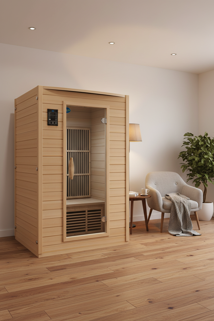2-Person Carbon Infrared Sauna - Canadian Hemlock Wooden Sauna - 1700 Watts - Premium Audio