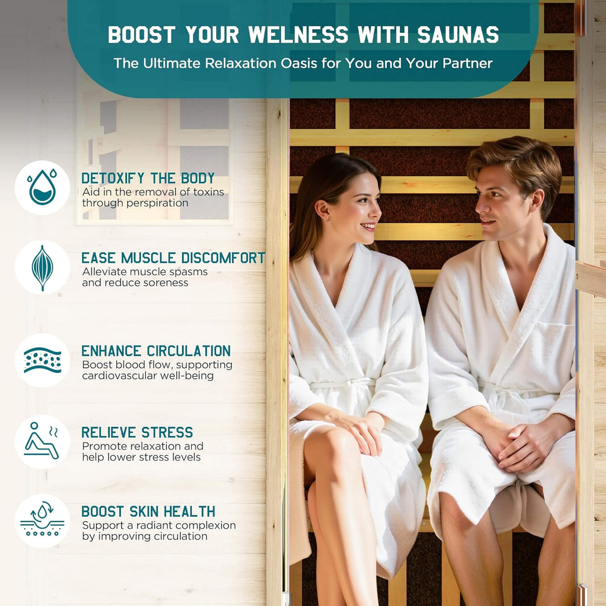 Zurich 3-Person Low EMF Spruce Wood Outdoor Infrared Sauna With Bluetooth Speakers And LED Lights (SAK59047)