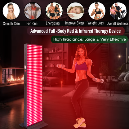 EXESAS  600 LED, 3000W Dual-Chip, Red Light Therapy Device for Full Body, 6-Wavelengths Infrared LED Panel for Skin, Weight, Pain, Wellness