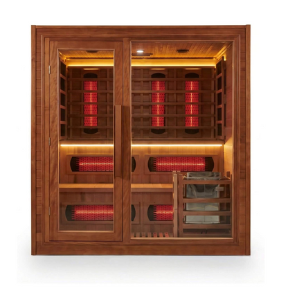 Elvaria 4-Person Indoor Canadian Red Cedar Infrared And Steam Sauna With 6KW Harvia Heater [Made-To-Order] (SAK93528)