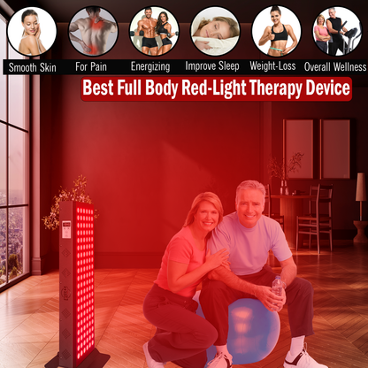 120 LED, 600W Dual-Chip, Red Light Therapy Device for Full Body, 4-Wavelengths Infrared LED Panel for Skin, Weight, Pain, Wellness