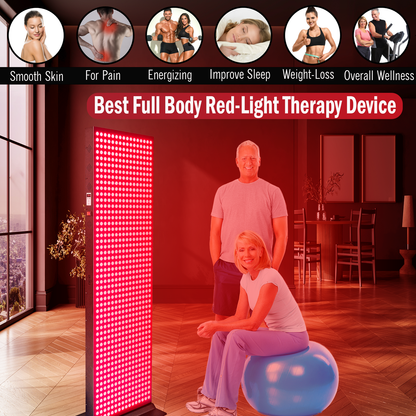 EXESAS   800 LED, 4000W Dual-Chip, Red Light Therapy Device for Full Body, 6-Wavelengths Infrared LED Panel for Skin, Weight, Pain, Wellness