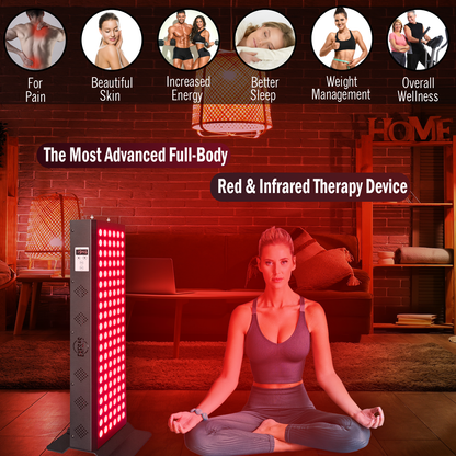 120 LED, 600W Dual-Chip, Red Light Therapy Device for Full Body, 4-Wavelengths Infrared LED Panel for Skin, Weight, Pain, Wellness