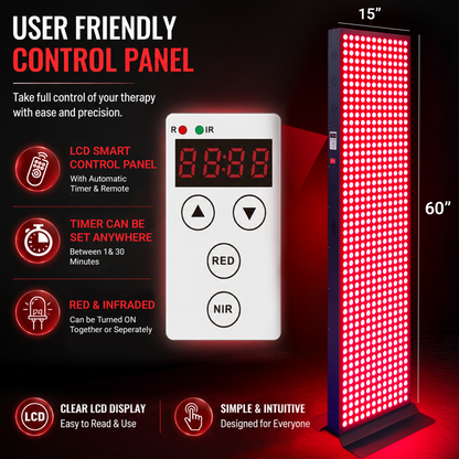 EXESAS  600 LED, 3000W Dual-Chip, Red Light Therapy Device for Full Body, 6-Wavelengths Infrared LED Panel for Skin, Weight, Pain, Wellness