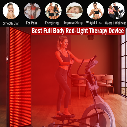 1216 LED, 6080W Dual-Chip, Red Light Therapy Device for Full Body, 4-Wavelengths Infrared LED Panel for Skin, Weight, Pain, Wellness