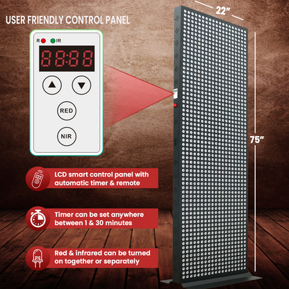 1216 LED, 6080W Dual-Chip, Red Light Therapy Device for Full Body, 4-Wavelengths Infrared LED Panel for Skin, Weight, Pain, Wellness