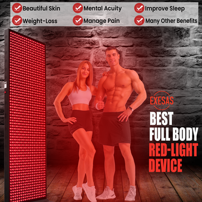 1216 LED, 6080W Dual-Chip, Red Light Therapy Device for Full Body, 4-Wavelengths Infrared LED Panel for Skin, Weight, Pain, Wellness