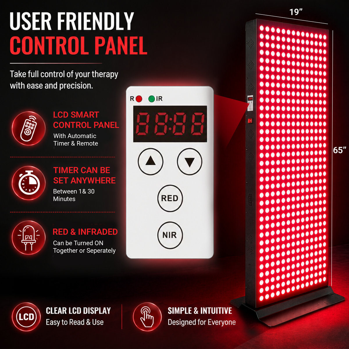 EXESAS   800 LED, 4000W Dual-Chip, Red Light Therapy Device for Full Body, 6-Wavelengths Infrared LED Panel for Skin, Weight, Pain, Wellness
