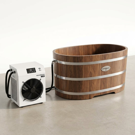 Cold Plunge Tub Built for Home Recovery, 54 Inch Size, 1.3 HP Chiller, Wifi App Control, Ozone Sanitation — Studio Shot