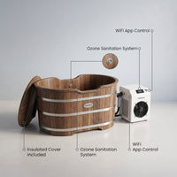 Cold Plunge Tub Built for Home Recovery, 54 Inch Size, 1.3 HP Chiller, Wifi App Control, Ozone Sanitation — infographic