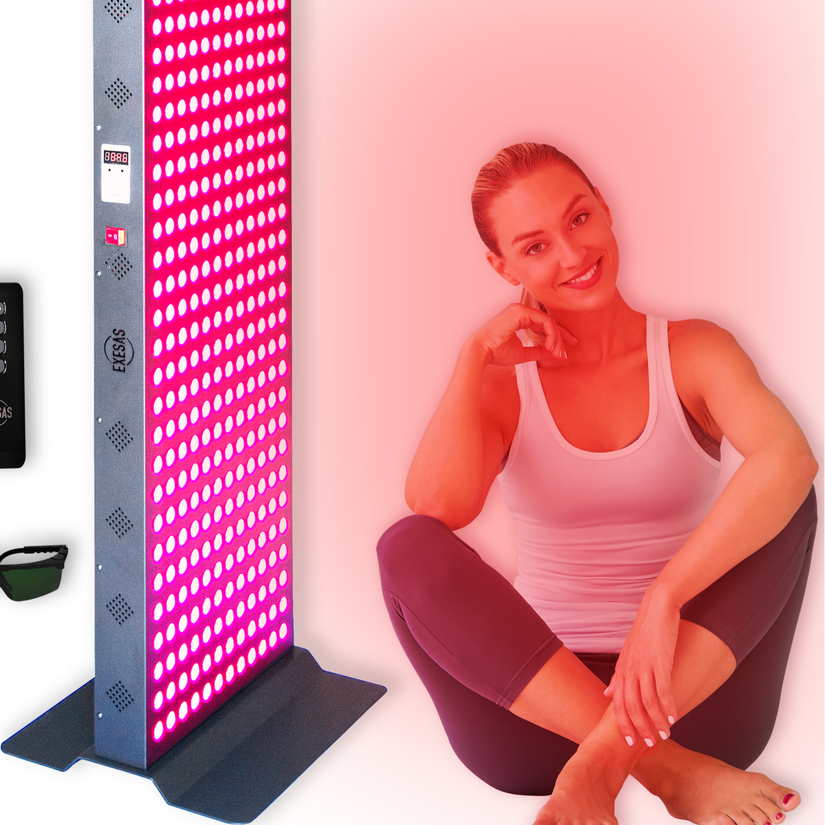 EXESAS 324 LED, 1620W Dual-Chip, Red Light Therapy Device for Full Body, 4-Wavelengths Infrared LED Panel for Skin, Weight, Pain, Wellness
