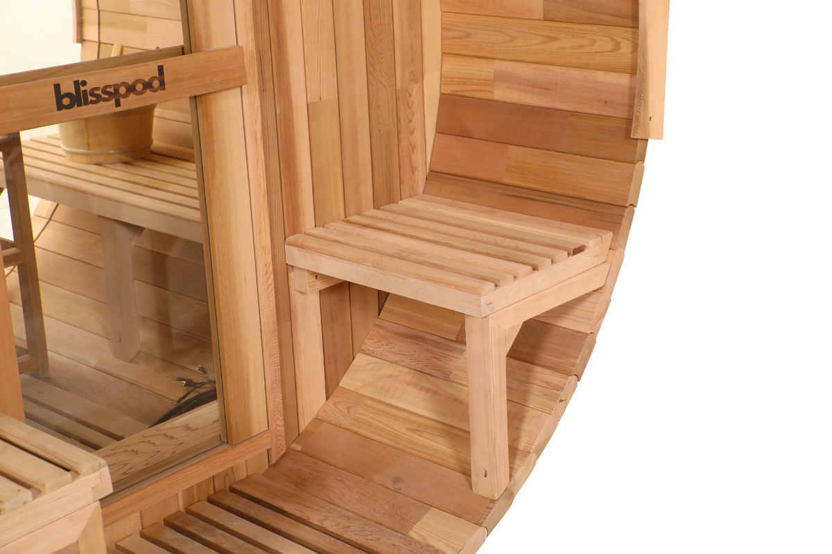 Blisspod Prague Canadian Red Cedar Barrel Steam Sauna Overview 2-4 or 4-6 Persons Available