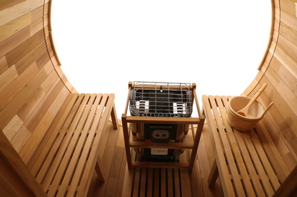 Blisspod Prague Canadian Red Cedar Barrel Steam Sauna Overview 2-4 or 4-6 Persons Available