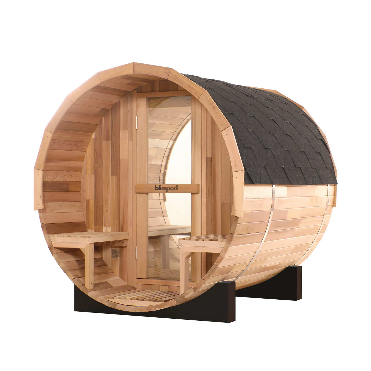 Blisspod Prague Canadian Red Cedar Barrel Steam Sauna Overview 2-4 or 4-6 Persons Available