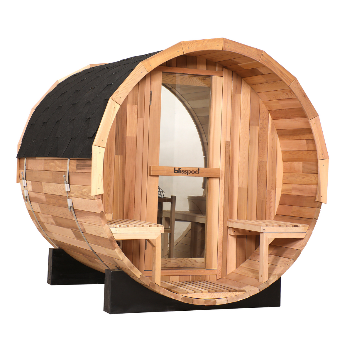 Blisspod Prague Canadian Red Cedar Barrel Steam Sauna Overview 2-4 or 4-6 Persons Available