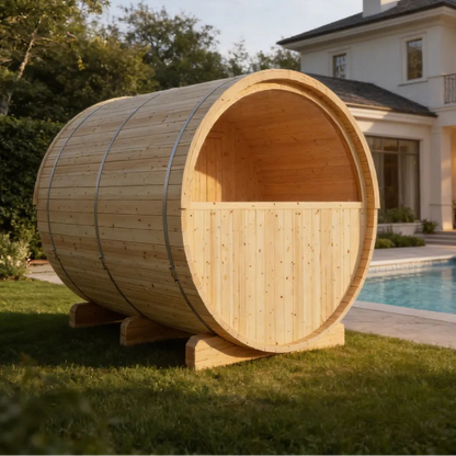Vassa Finnish Barrel Sauna with WiFi Heater - Finnish Sauna Builders