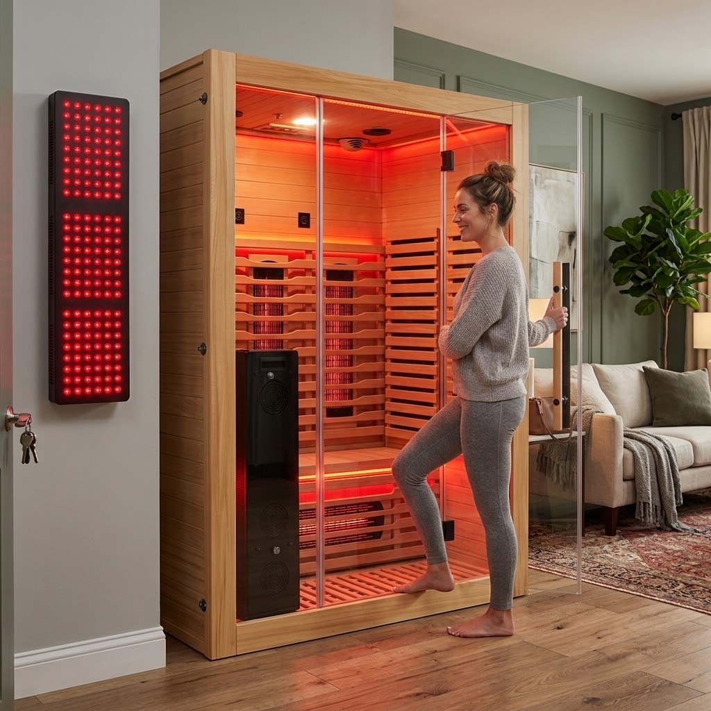 Blisspod I Venetian RED I All-In-One - Full Spectrum + Red Light Therapy I Indoor Premium Sauna I 3 Person