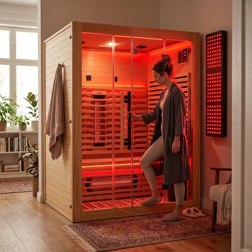 Blisspod I Venetian RED I All-In-One - Full Spectrum + Red Light Therapy I Indoor Premium Sauna I 3 Person