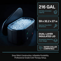 XXL Drop Stitch Ice Bath Tub for Recovery 216 Gal, Compatible with Water Chillers, Cold Plunge Tub with Insulated Lid, Multi-Layer Portable Bathtub for Cold Water Therapy(59In*32.2In*27In) — Results & Stats