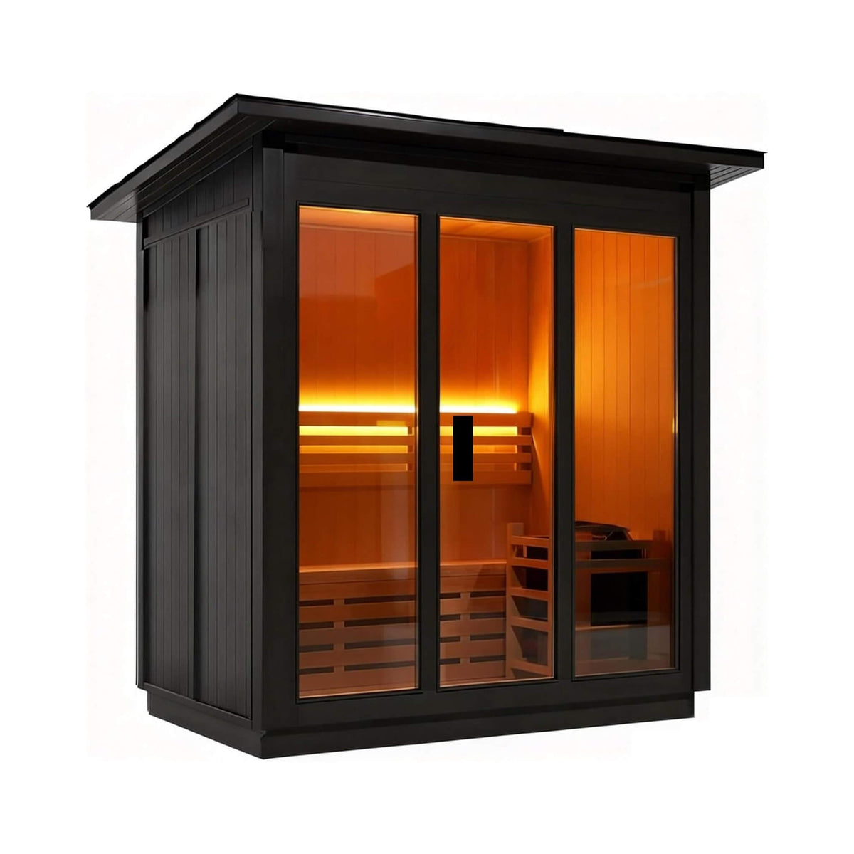 Custom 6-Person Luxury Canadian Hemlock Outdoor Steam Sauna With Heater And Stones [Made-To-Order]
