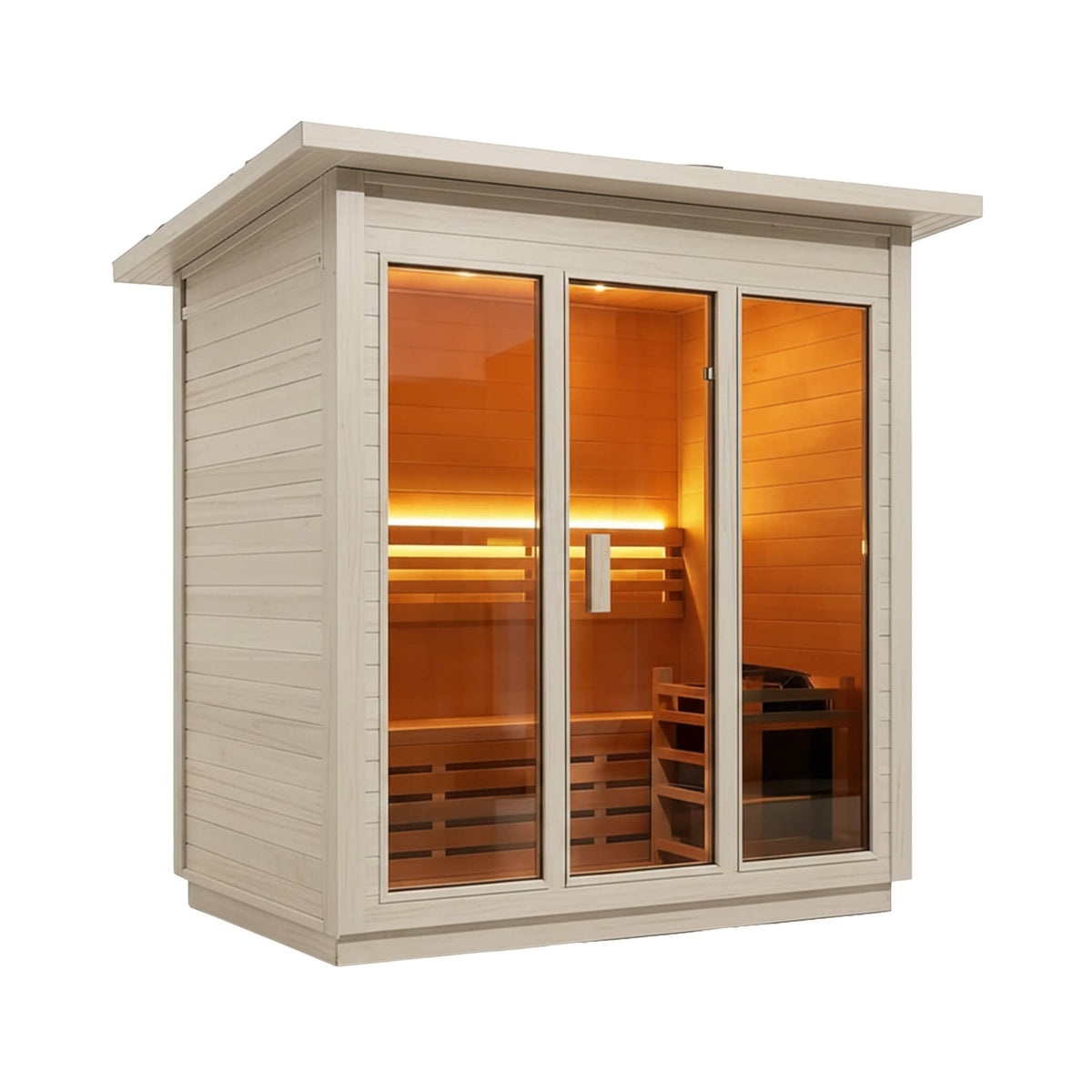 Custom 4-Person Spruce Outdoor Steam Sauna With Heater And Stones [Made-To-Order]