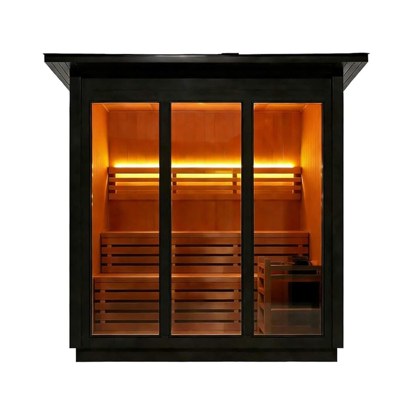Custom 6-Person Luxury Canadian Hemlock Outdoor Steam Sauna With Heater And Stones [Made-To-Order]
