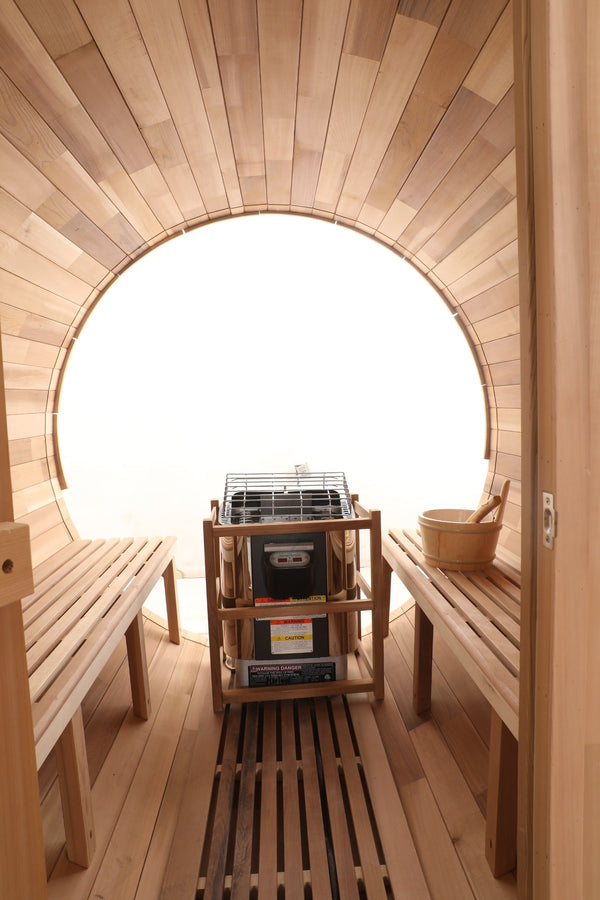 Blisspod Prague Canadian Red Cedar Barrel Steam Sauna Overview 2-4 or 4-6 Persons Available