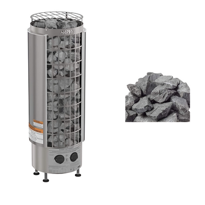 Harvia Cilindro Modern Steel Pillar Style Sauna Heater W/ Sauna Stones [PC60/80/90] (SAK84937)