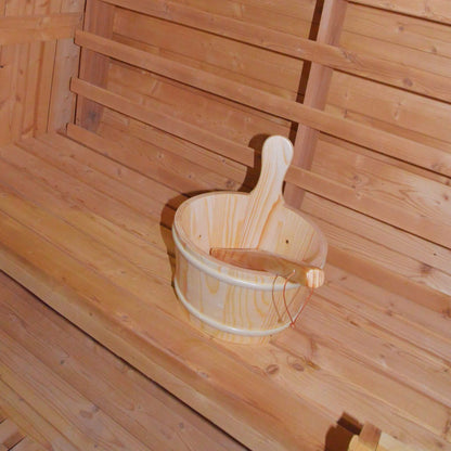 Ignite Large Premium American White Oak Outdoor Wooden Barrel Sauna With 4.5KW Sauna Heater (SAK45968)