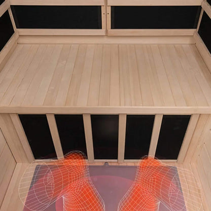 Ivara Luxury 2-Person Hemlock Wood FAR Infrared Sauna Room W/ Glass Door, 1750W (SAK81525)
