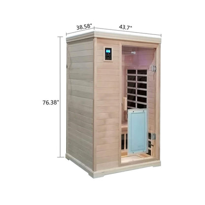 Ivara Luxury 2-Person Hemlock Wood FAR Infrared Sauna Room W/ Glass Door, 1750W (SAK81525)