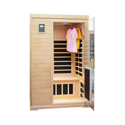 Ivara Luxury 2-Person Hemlock Wood FAR Infrared Sauna Room W/ Glass Door, 1750W (SAK81525)