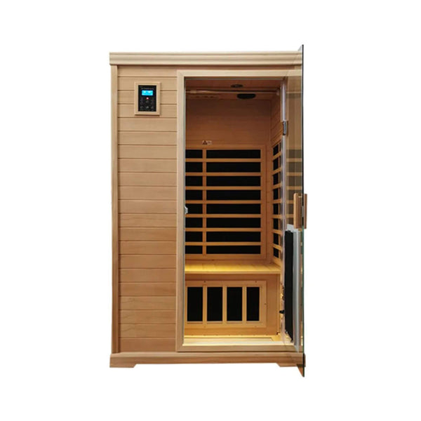 Ivara Luxury 2-Person Hemlock Wood FAR Infrared Sauna Room W/ Glass Door, 1750W