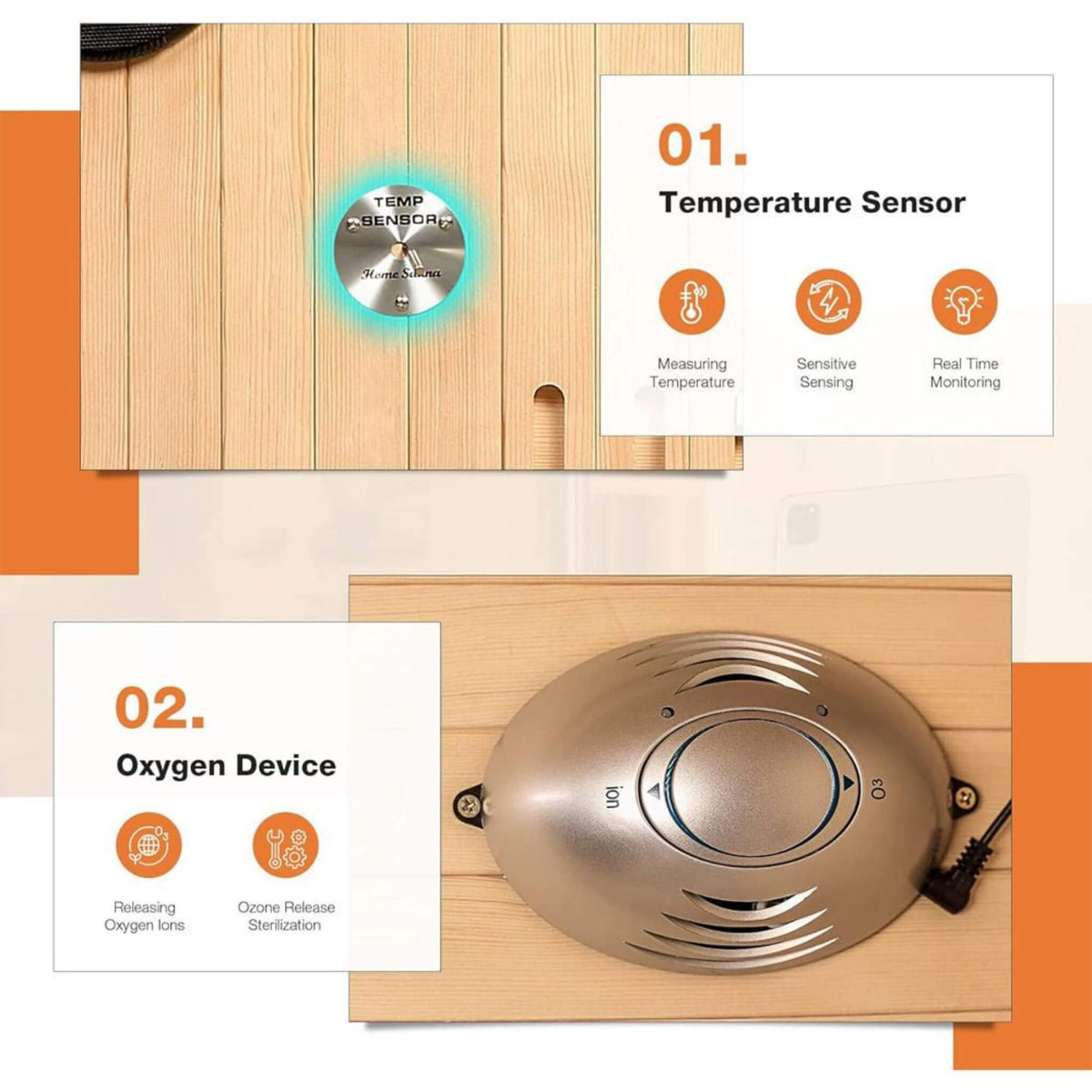 Valen Luxury 2000W 2-Person Low EMF FAR Infrared Heat Wood Home Personal Spa Sauna W/ Panoramic Tempered Glass (SAK27481)