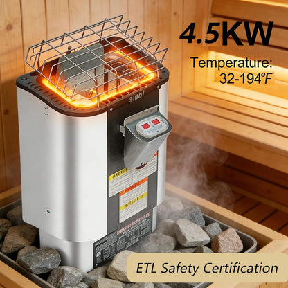 Lund Luxury 2-Person Outdoor Spruce Wood Cube Sauna Kit With 4.5KW Electric Stove (SAK74290)