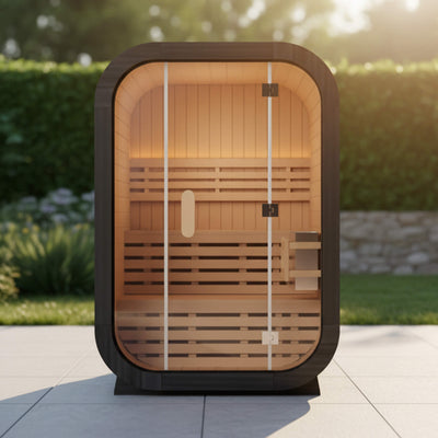 Lund Luxury 2-Person Outdoor Spruce Wood Cube Sauna Kit With 4.5KW Electric Stove (SAK74290)