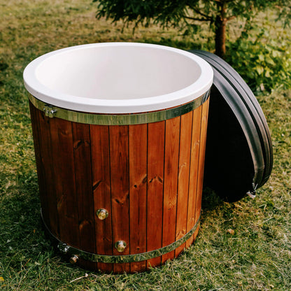 1-Person Cold Plunge Tub with ThermoWood® & Fiberglass Interior