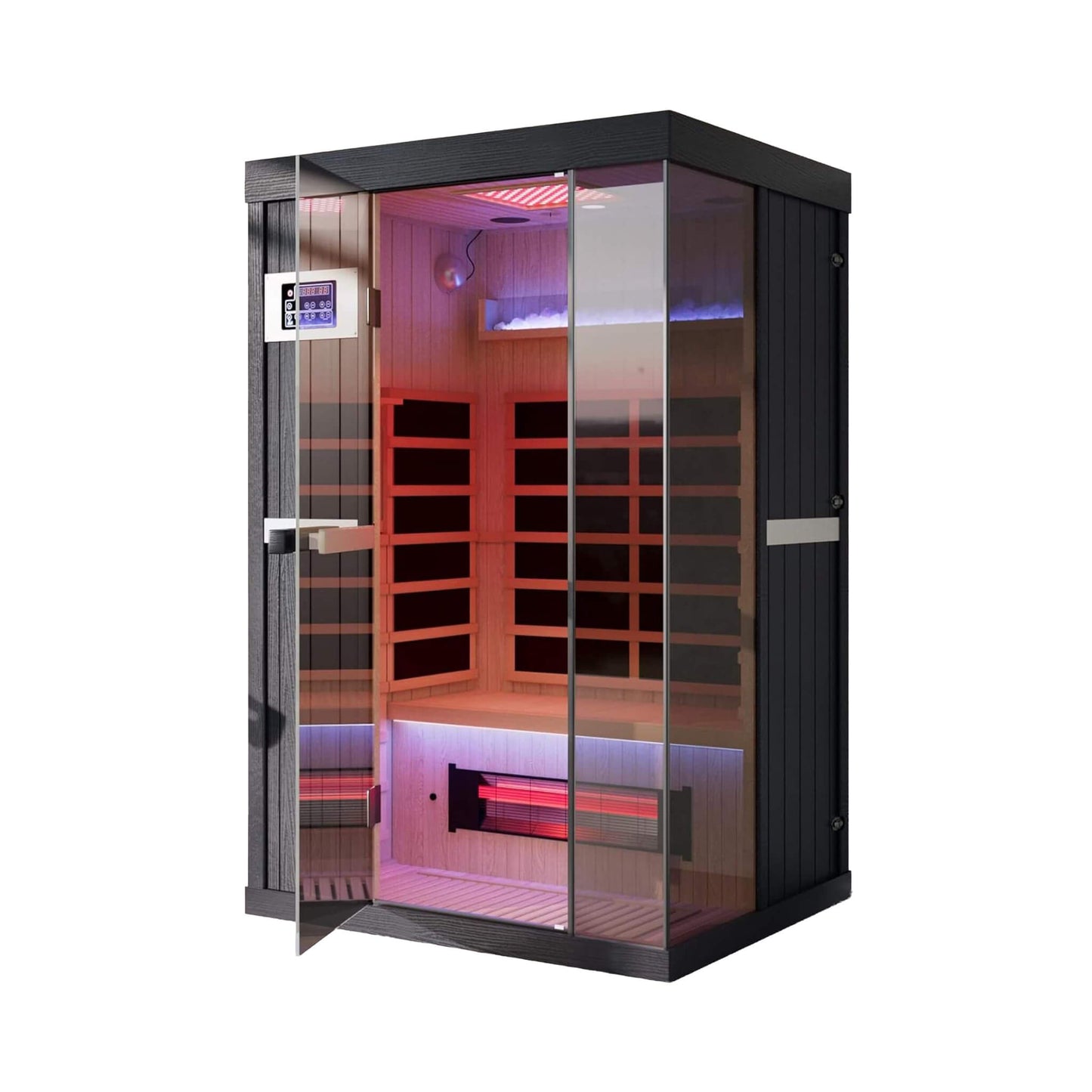 Pandora Premium 2-Person Indoor Infrared Sauna With Red Light Therapy And Himalayan Salt Rocks (SAK67305)