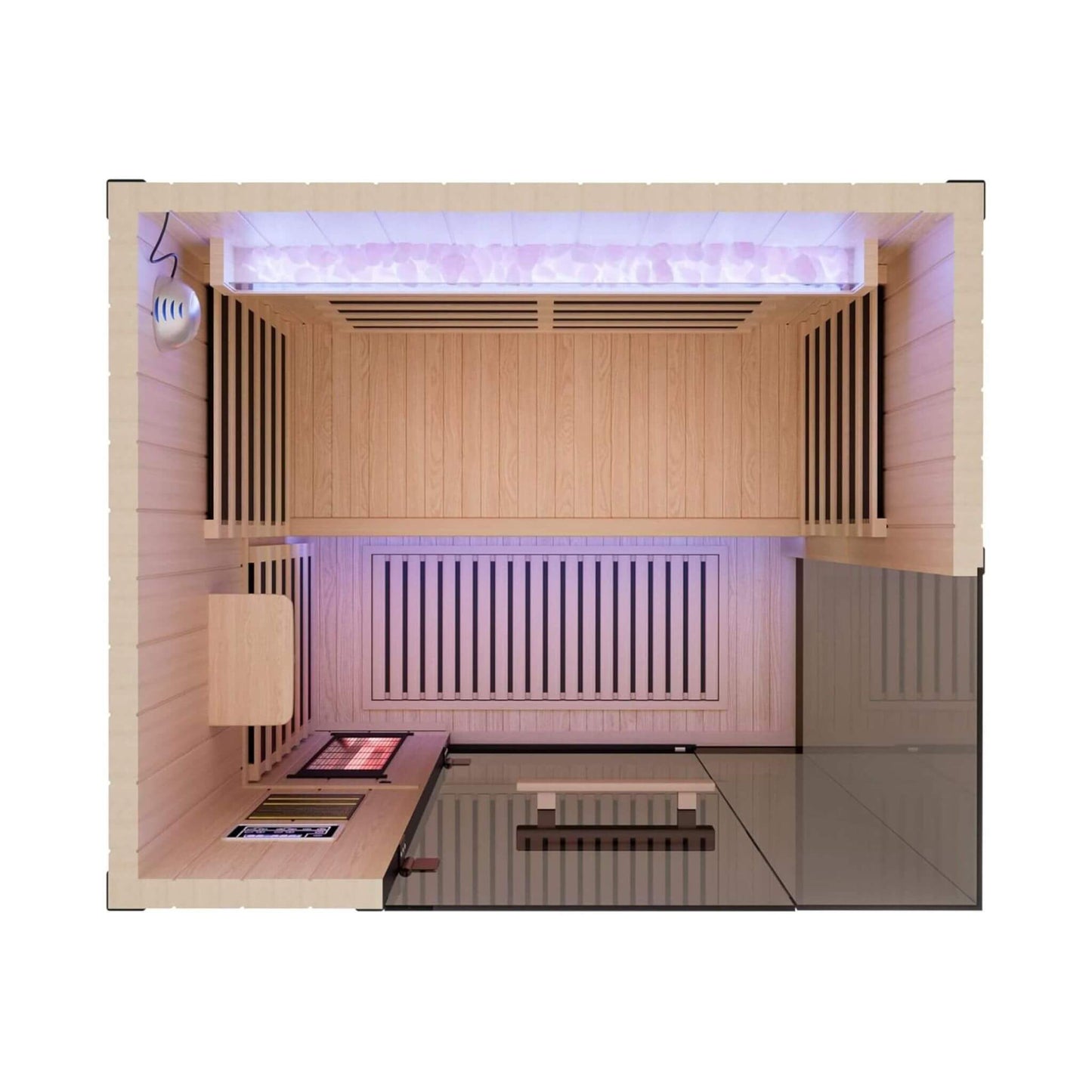 Pandora Premium 2-Person Indoor Infrared Sauna With Red Light Therapy And Himalayan Salt Rocks (SAK67305)