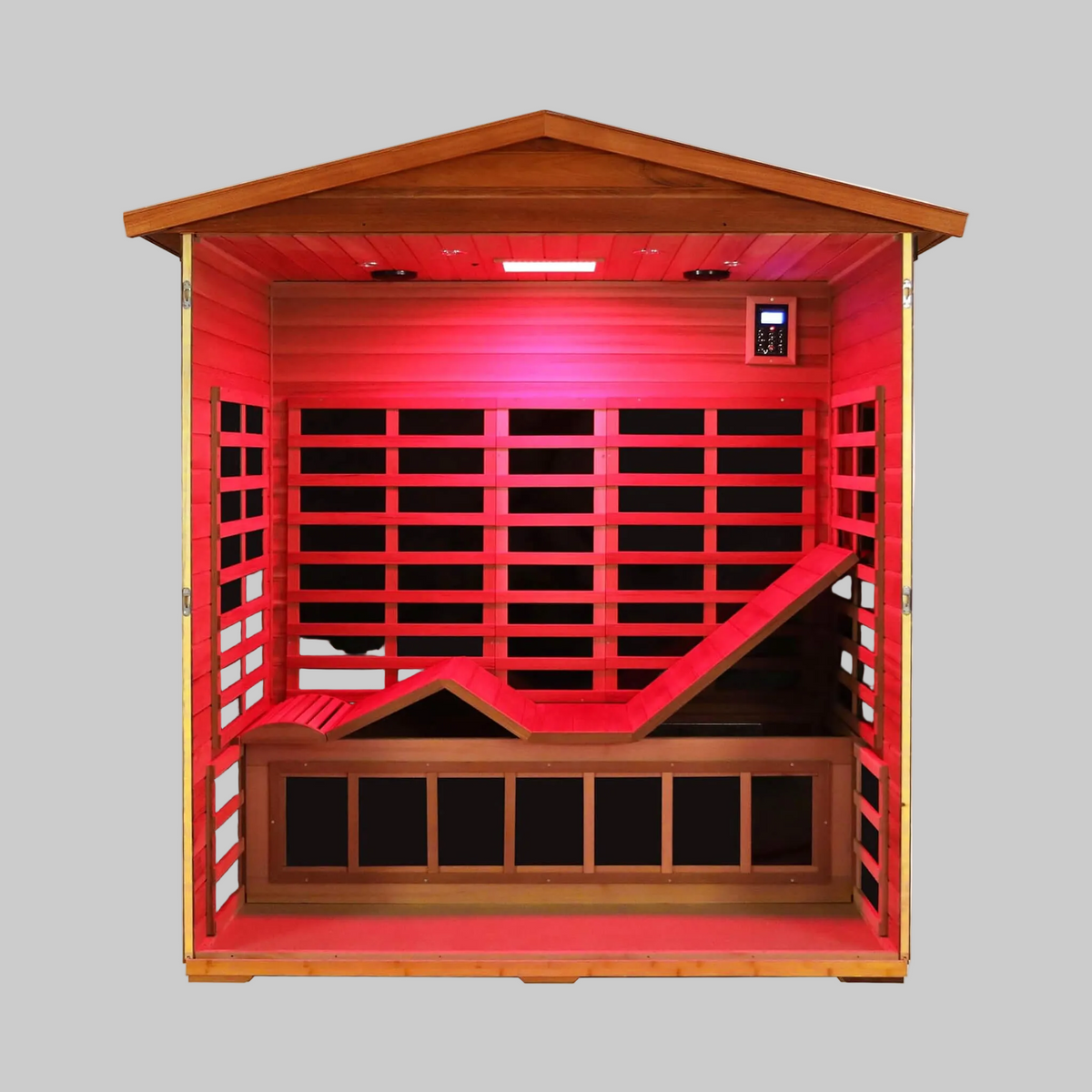 Vanta Luxury 3-Person Outdoor Mahogany Full Spectrum Ultra-Low EMF FAR Infrared Sauna With Chromotherapy And Bluetooth Speakers (SAK83460)