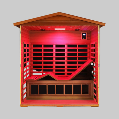 Vanta Luxury 3-Person Outdoor Mahogany Full Spectrum Ultra-Low EMF FAR Infrared Sauna With Chromotherapy And Bluetooth Speakers (SAK83460)